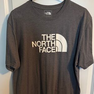 The North Face Charcoal Tee with White Logo